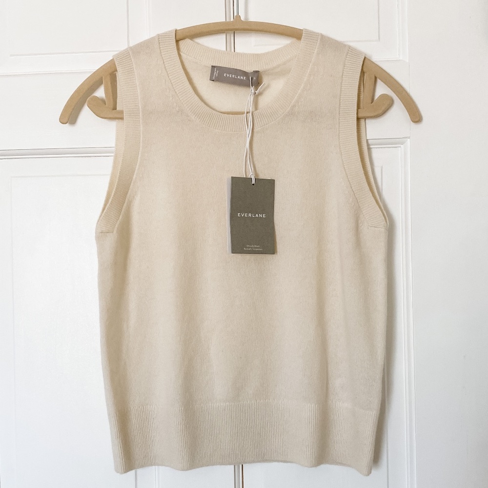 Everlane Cashmere Shell Tank Cream Small